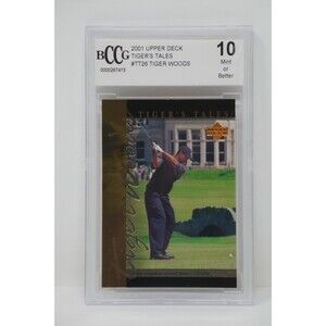 2001 Upper Deck Tiger's Tales #TT26 Tiger Woods Rookie BCCG 10 MINT OR BETTER